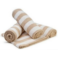 Striped Beige Beach Towel 35 X 70 (Imprinted)